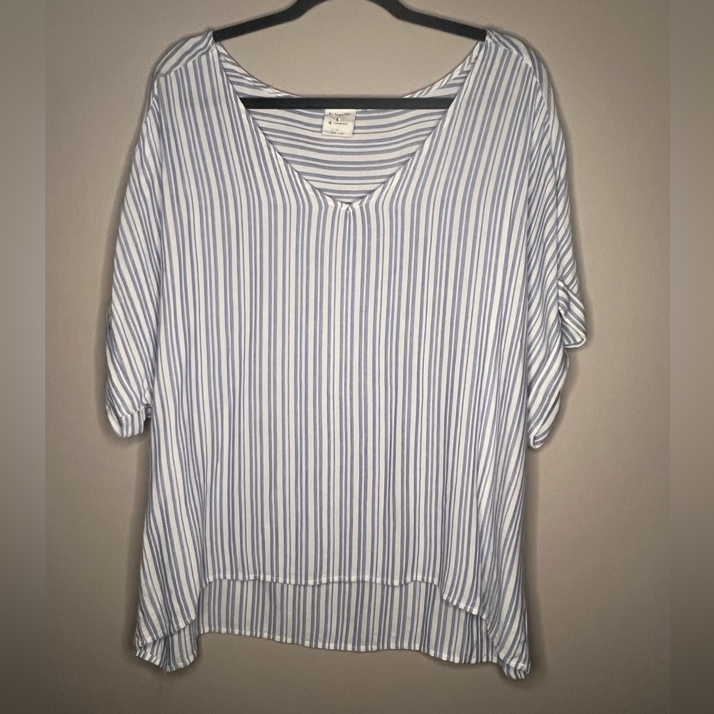 BY TOGETHER short sleeve stripe top size L